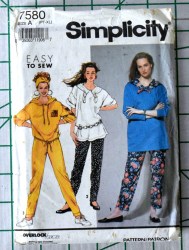 7580 EZ KNIT TOPS LENGTHS HOOD OR NOT, SLIM PANTS PATTERN 6-24